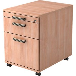 Rollcontainer TOPAS LINE, 1 Schub,1 Hängeregistraturauszug, 1 Utensilienauszug, T 580, Nussbaum/Nussbaum Rollcontainer TOPAS LINE, 1 Schub,1 Hängeregistraturauszug, 1 Utensilienauszug, T 580, Nussbaum/Nussbaum