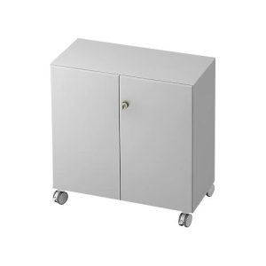 Rollenschrank TOPAS LINE, 2 Ordnerhöhen, Türen abschließbar, lichtgrau/lichtgrau