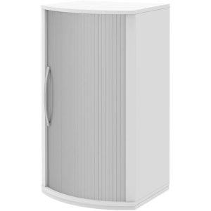 Rollladen-Schiebetürenschrank BARI, 3 OH, 2 Böden, Griff links, B 600 x T 530/430 x H 1117 mm, weiß Rollladen-Schiebetürenschrank BARI, 3 OH, 2 Böden, Griff links, B 600 x T 530/430 x H 1117 mm, weiß