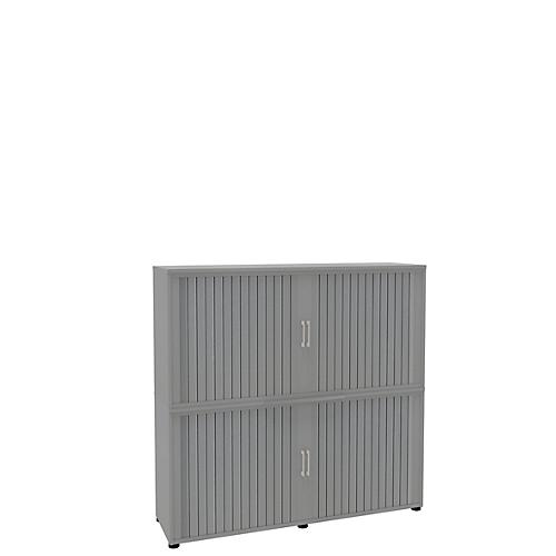 Rollladenschrank, 4 OH, 2teilig, mit Mitteltrennwand, B 1600 mm, silber