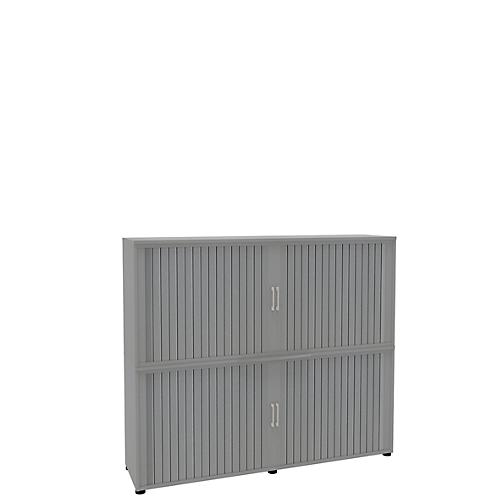 Rollladenschrank, 4 OH, 2teilig, mit Mitteltrennwand, B 1800 mm, silber