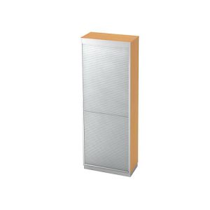 Rollladenschrank 5 OH, B 800 x T 420 mm, Buche-Dekor/silber Rollladenschrank 5 OH, B 800 x T 420 mm, Buche-Dekor/silber