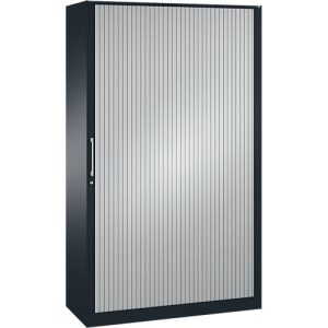 Rollladenschrank ASISTO C 3000, 5 Ordnerhöhen, mit Akustik-Rollladen, 1200 mm Breite, anthrazit/alusilber Rollladenschrank ASISTO C 3000, 5 Ordnerhöhen, mit Akustik-Rollladen, 1200 mm Breite, anthrazit/alusilber