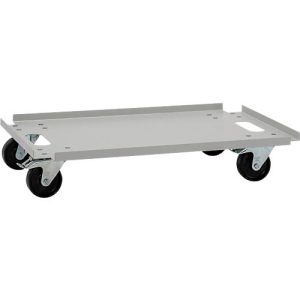 Rollwagen für CEMO Akku-Lade- und Lagerschränke, Traglast 240 kg, auf Rollen, B 800 x T 600 x H 150 mm, lichtgrau RAL 7035