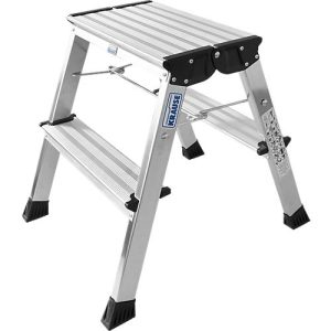 Rolly Doppel-Klapptritt, 2 x 2 Stufen, alufarben Rolly Doppel-Klapptritt, 2 x 2 Stufen, alufarben