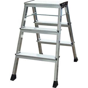 Rolly Doppel-Klapptritt, 2 x 3 Stufen, alufarben Rolly Doppel-Klapptritt, 2 x 3 Stufen, alufarben