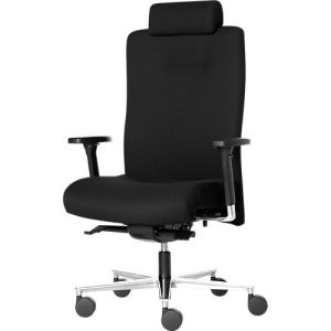ROVO Bürostuhl SUMO 8030 S7, mit Armlehnen, Synchronmechanik, bis 200 kg, Muldensitz, Kopfstütze, schwarz/alusilber ROVO Bürostuhl SUMO 8030 S7, mit Armlehnen, Synchronmechanik, bis 200 kg, Muldensitz, Kopfstütze, schwarz/alusilber