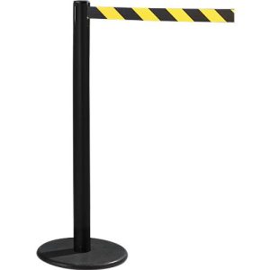 RS-GUIDESYSTEMS® Gurtpfosten GLA 28, inkl. Bodenteller Ø 330 mm & Gurtkassette 2,3 m Auszug, 1 Stück, Gurt schwarz/gelb RS-GUIDESYSTEMS® Gurtpfosten GLA 28, inkl. Bodenteller Ø 330 mm & Gurtkassette 2,3 m Auszug, 1 Stück, Gurt schwarz/gelb