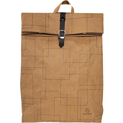 Rucksack Exacompta Eterneco, in Lederoptik, für Laptops bis 14', Dokumente bis DIN A4, B 320 x T 130 x H 430 mm, Papier, braun