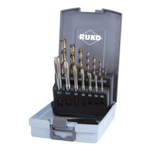 RUKO 14-teiliger Maschinengewindebohrer-Satz HSS Co 5 Form B RUKO 14-teiliger Maschinengewindebohrer-Satz HSS Co 5 Form B