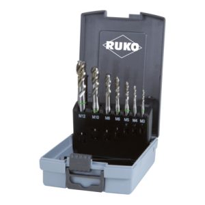 Ruko 7-teiliger Maschinengewindebohrer-Satz HSS Co 5 Form C 35° Ruko 7-teiliger Maschinengewindebohrer-Satz HSS Co 5 Form C 35°