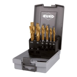 RUKO Flachsenkersatz DIN 373 M3-M10 fein HSS TiN Z.3 Ku.-Kassette RUKO Flachsenkersatz DIN 373 M3-M10 fein HSS TiN Z.3 Ku.-Kassette