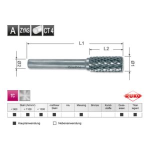 Ruko Hartmetall Frässtifte-Modul mit Kreuzverzahnung in Quadro Pack Ruko Hartmetall Frässtifte-Modul mit Kreuzverzahnung in Quadro Pack