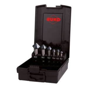 RUKO Kegel- und Entgratsenker-Satz ULTIMATECUT DIN 335 Form C 90° HSS RUnaTEC in ABS-Kunststoffkassette RUKO Kegel- und Entgratsenker-Satz ULTIMATECUT DIN 335 Form C 90° HSS RUnaTEC in ABS-Kunststoffkassette