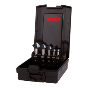 RUKO Kegel- und Entgratsenker-Satz ULTIMATECUT DIN 335 Form C 90 Grad HSS Co 5 RUnaTEC in ABS-Kunststoffkassette 6,3 – 25 mm RUKO Kegel- und Entgratsenker-Satz ULTIMATECUT DIN 335 Form C 90 Grad HSS Co 5 RUnaTEC in ABS-Kunststoffkassette 6,3 – 25 mm