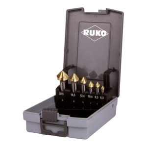 RUKO Kegelsenkersatz DIN335 C 90Grad 6,3-20,5mm HSS TiN Z.3 6tlg.Ku.-Kassette RUKO Kegelsenkersatz DIN335 C 90Grad 6,3-20,5mm HSS TiN Z.3 6tlg.Ku.-Kassette