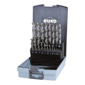 RUKO Spiralbohrersatz DIN 338 Typ VA HSSE Co 8 in Kunststoffkassette (ABS) 19-teilig RUKO Spiralbohrersatz DIN 338 Typ VA HSSE Co 8 in Kunststoffkassette (ABS) 19-teilig