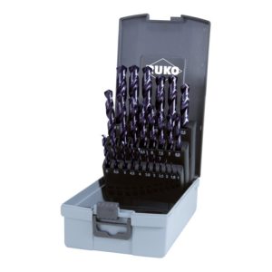 RUKO Spiralbohrersatz DIN 338 Typ VA HSSE Co 8 TiAlN in Kunststoffkassette (ABS) 25-teilig RUKO Spiralbohrersatz DIN 338 Typ VA HSSE Co 8 TiAlN in Kunststoffkassette (ABS) 25-teilig