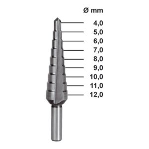 RUKO Stufenbohrer HSS, geschliffen, mit Kreuzanschliff 65 mm RUKO Stufenbohrer HSS, geschliffen, mit Kreuzanschliff 65 mm