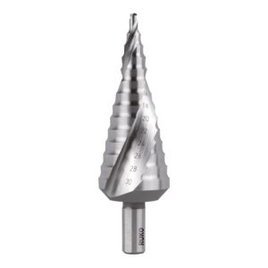 RUKO Stufenbohrer HSS, geschliffen, spiralgenutet mit Kreuzanschliff Durchmesser 4,0 – 30,0 mm RUKO Stufenbohrer HSS, geschliffen, spiralgenutet mit Kreuzanschliff Durchmesser 4,0 – 30,0 mm