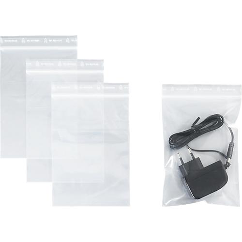 S&Z Druckverschlussbeutel, Polypropylen, 120 × 170 mm, 90 µm, 50% Regeneratanteil, transparent, ohne Druck, 1000 Stk.