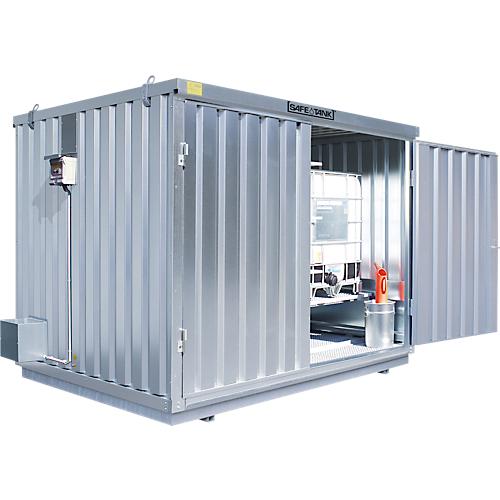 Säbu Gefahrstoffcontainer SAFE Tank 1000 KTC ECO, für aktive Lagerung, mit temporärem, explosionsgeschütztem Lüfter, B 3050 × T 2170 × H 2310 mm