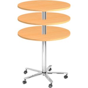 Säulentisch JENA, Ø 800 mm, H 720-1100 mm, Buche-Dekor Säulentisch JENA, Ø 800 mm, H 720-1100 mm, Buche-Dekor