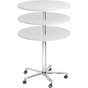 Säulentisch JENA, Ø 800 mm, H 720-1100 mm, lichtgrau Säulentisch JENA, Ø 800 mm, H 720-1100 mm, lichtgrau