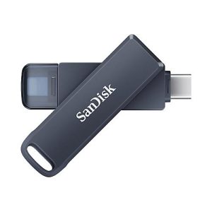 SanDisk Phone Drive – USB-Flash-Laufwerk – 64 GB – USB-C / Lightning – Metallic Sky SanDisk Phone Drive – USB-Flash-Laufwerk – 64 GB – USB-C / Lightning – Metallic Sky