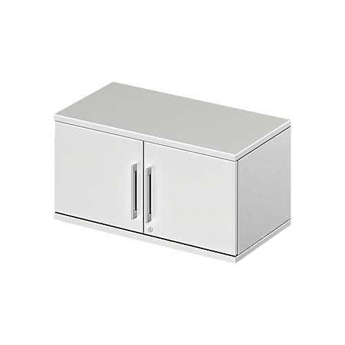 Schäfer Shop Genius Aufsatz-Flügeltürenschrank TETRIS WOOD, 1 OH, B 800, lichtgrau