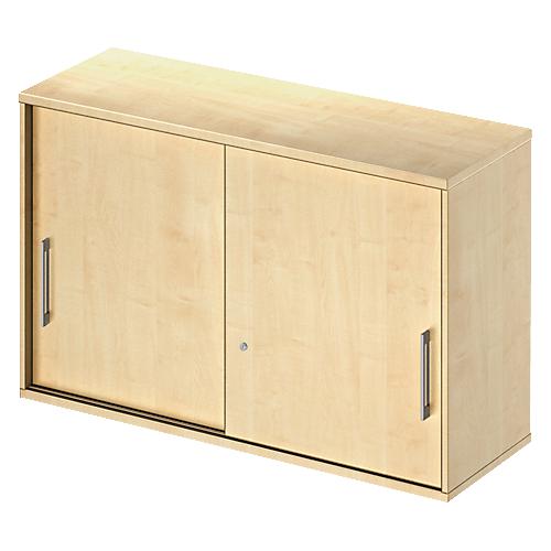 Schäfer Shop Genius Aufsatz-Schiebetürenschrank TETRIS WOOD, 2 OH, B 1200 mm, Höhe inkl. Gleiter, Ahorn-Dekor