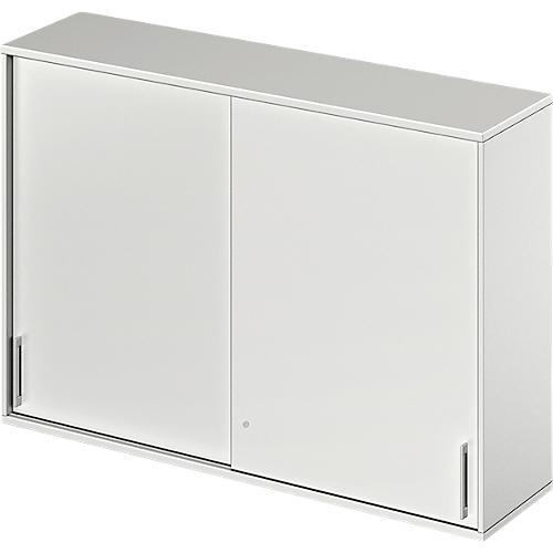 Schäfer Shop Genius Aufsatz-Schiebetürenschrank TETRIS WOOD, 3 OH, B 1600 mm, lichtgrau