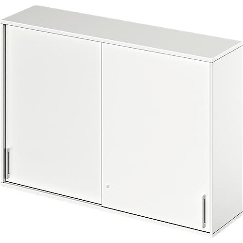 Schäfer Shop Genius Aufsatz-Schiebetürenschrank TETRIS WOOD, 3 OH, B 1600 mm, weiß
