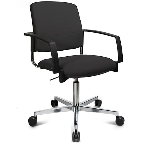 Schäfer Shop Genius Besucherstuhl SSI Proline Visit P3+, gepolsterte Rückenlehne, Universalrollen, schwarz