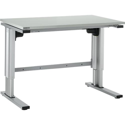 Schäfer Shop Genius elektrisch höhenverstellbarer Arbeitstisch EL-1, 1200 x 800 mm, lichtgrau/alusilber