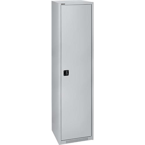 Schäfer Shop Genius Flügeltürenschrank FS, Stahl, mit Belüftungslöchern, B 545 x T 620 x H 1950 mm, 5 OH, Weißalu/Weißalu, bis 250 kg