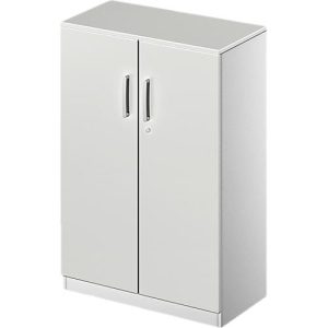 Schäfer Shop Genius Flügeltürenschrank TETRIS SOLID, 3 OH, B 800 mm, abschließbar, mit Abdeckplatte, lichtgrau/weißalu
