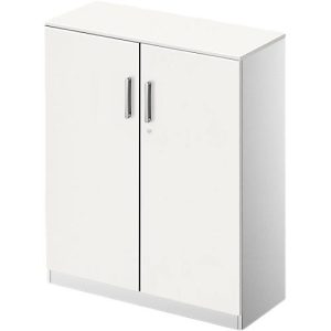 Schäfer Shop Genius Flügeltürenschrank TETRIS SOLID, 3 OH, B 800 mm, abschließbar, mit Abdeckplatte, weiß/weißalu