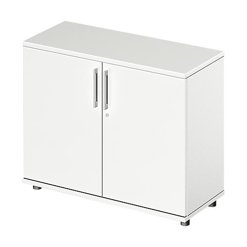 Schäfer Shop Genius Flügeltürenschrank TETRIS WOOD, 2 OH, Höhe inkl. Gleiter, B 1000 mm, weiß