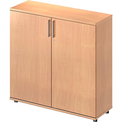 Schäfer Shop Genius Flügeltürenschrank TETRIS WOOD, 3 OH, Höhe inkl. Gleiter, B 1200 mm, Buche-Dekor