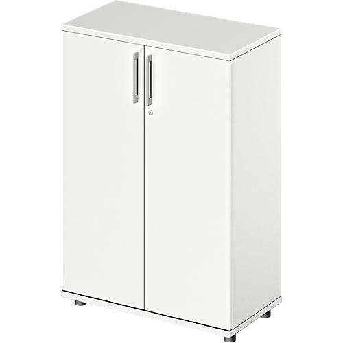 Schäfer Shop Genius Flügeltürenschrank TETRIS WOOD, 3 OH, Höhe inkl. Gleiter, B 800 mm, weiß