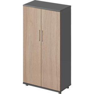 Schäfer Shop Genius Flügeltürenschrank TETRIS WOOD, 4 OH, Höhe inkl. Gleiter, B 800 mm, graphit/Eiche Schäfer Shop Genius Flügeltürenschrank TETRIS WOOD, 4 OH, Höhe inkl. Gleiter, B 800 mm, graphit/Eiche