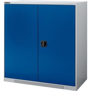 Schäfer Shop Genius Flügeltürschrank FS, 3 OH, abschließbar, 2 Fachböden, bis 450 kg, B 1055 mm, Stahl, weißaluminium RAL 9006/enzianblau RAL 5010 Schäfer Shop Genius Flügeltürschrank FS, 3 OH, abschließbar, 2 Fachböden, bis 450 kg, B 1055 mm, Stahl, weißaluminium RAL 9006/enzianblau RAL 5010