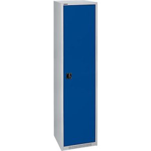Schäfer Shop Genius Flügeltürschrank FS, 5 OH, abschließbar, 4 Fachböden, bis 250 kg, B 545 mm, Stahl, weißaluminium RAL 9006/enzianblau RAL 5010 Schäfer Shop Genius Flügeltürschrank FS, 5 OH, abschließbar, 4 Fachböden, bis 250 kg, B 545 mm, Stahl, weißaluminium RAL 9006/enzianblau RAL 5010