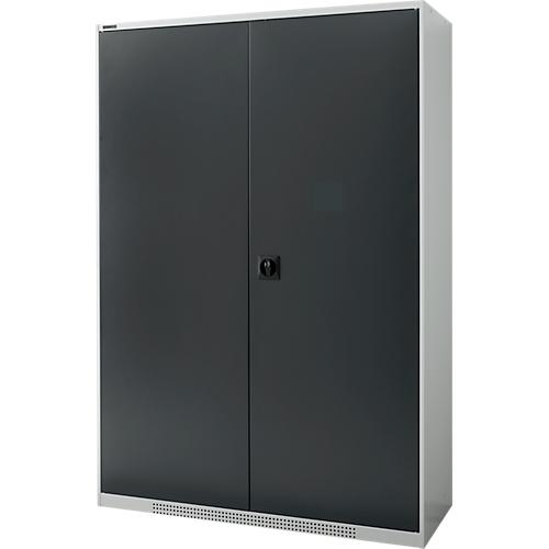 Schäfer Shop Genius Flügeltürschrank FS, 5 OH, abschließbar, 4 Fachböden, bis 450 kg, B 1343 mm, Stahl, lichtgrau RAL 7035/anthrazitgrau RAL 7016
