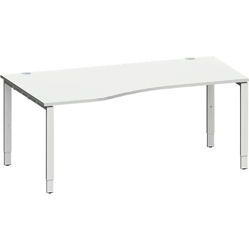 Schäfer Shop Genius Freiformschreibtisch MODENA FLEX, Ansatz links, B 1800 mm, lichtgrau