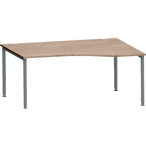 Schäfer Shop Genius Freiformschreibtisch MODENA FLEX, Ansatz links B 1800 mm, weiß/anthrazi