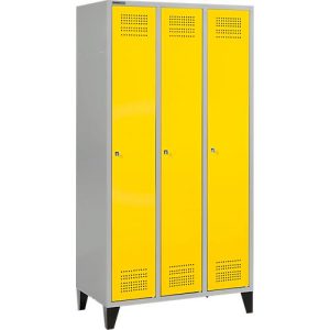 Schäfer Shop Genius Kleiderspind mit Füßen, 3 Abteile, Zylinderschloss, hellsilber/gelb Schäfer Shop Genius Kleiderspind mit Füßen, 3 Abteile, Zylinderschloss, hellsilber/gelb