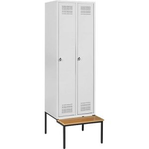 Schäfer Shop Genius Kleiderspind mit Sitzbank, 2 Abteile, Sicherheitsdrehriegelverschluss, lichtgrau/lichtgrau Schäfer Shop Genius Kleiderspind mit Sitzbank, 2 Abteile, Sicherheitsdrehriegelverschluss, lichtgrau/lichtgrau
