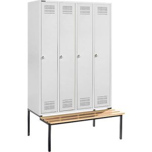 Schäfer Shop Genius Kleiderspind mit Sitzbank, 4 Abteile, Sicherheitsdrehriegelverschluss, lichtgrau/lichtgrau Schäfer Shop Genius Kleiderspind mit Sitzbank, 4 Abteile, Sicherheitsdrehriegelverschluss, lichtgrau/lichtgrau